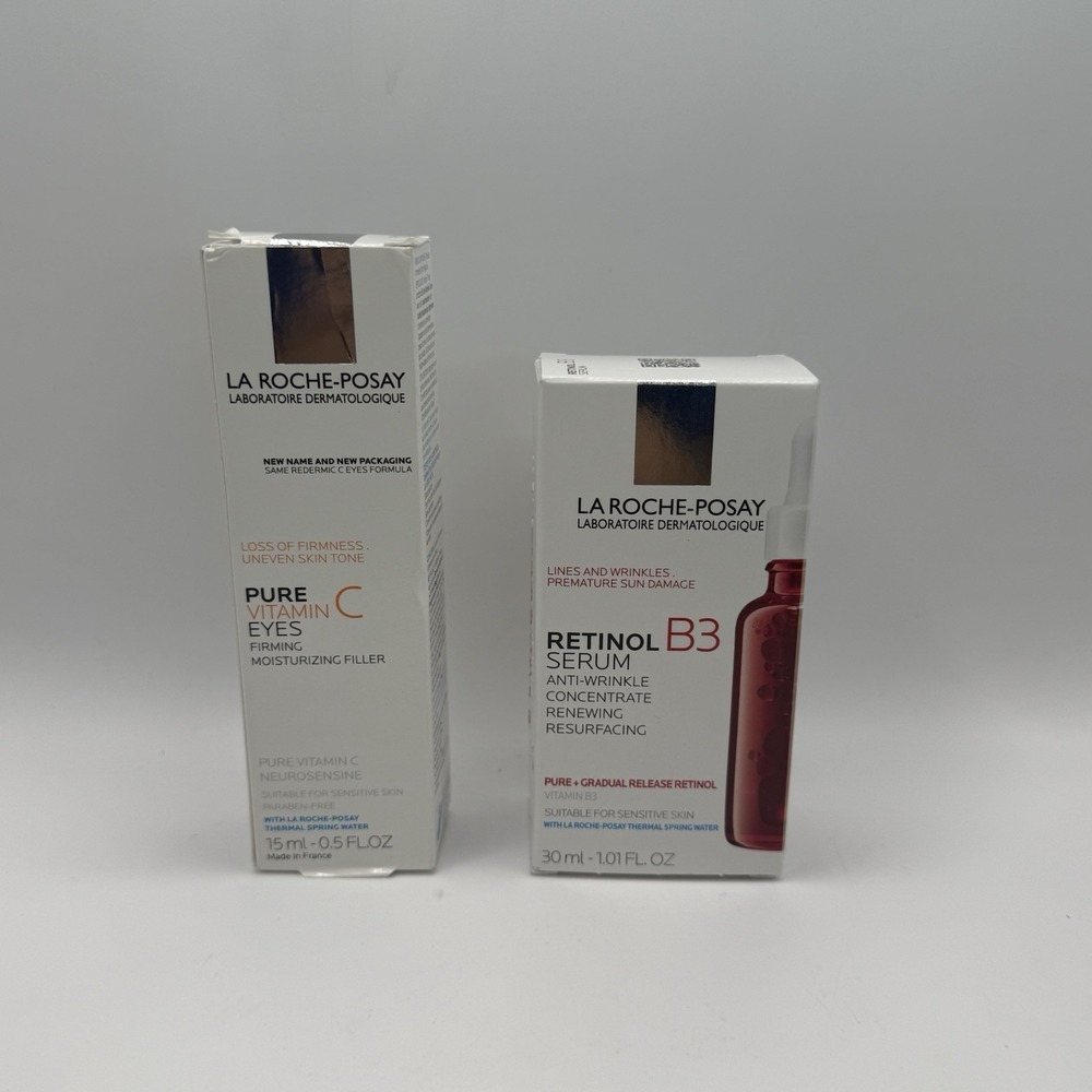La Roche-Posay Pure Vitamin C Eyes + Retinol B3 Serum 2pc Set NEW Exp 2028/29
